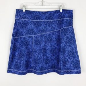 LL Bean Fitness Skirt French Blue Printed Skirt L